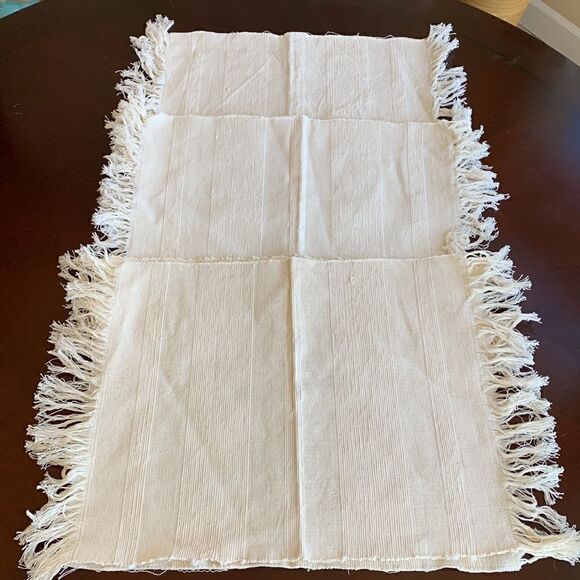 Set of 6 Cream Fringe Dining Table Placemats Coastal Beach Boho - Picture 7 of 7